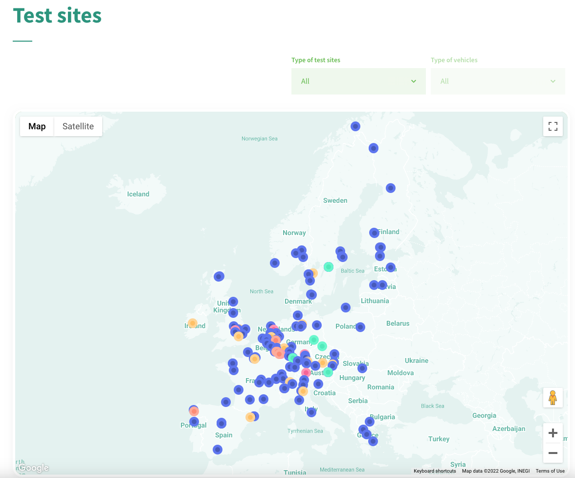 1st European map of demonstrations and testing activities related to CCAM